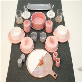 Rose Pink Cerasin Breakfast Set